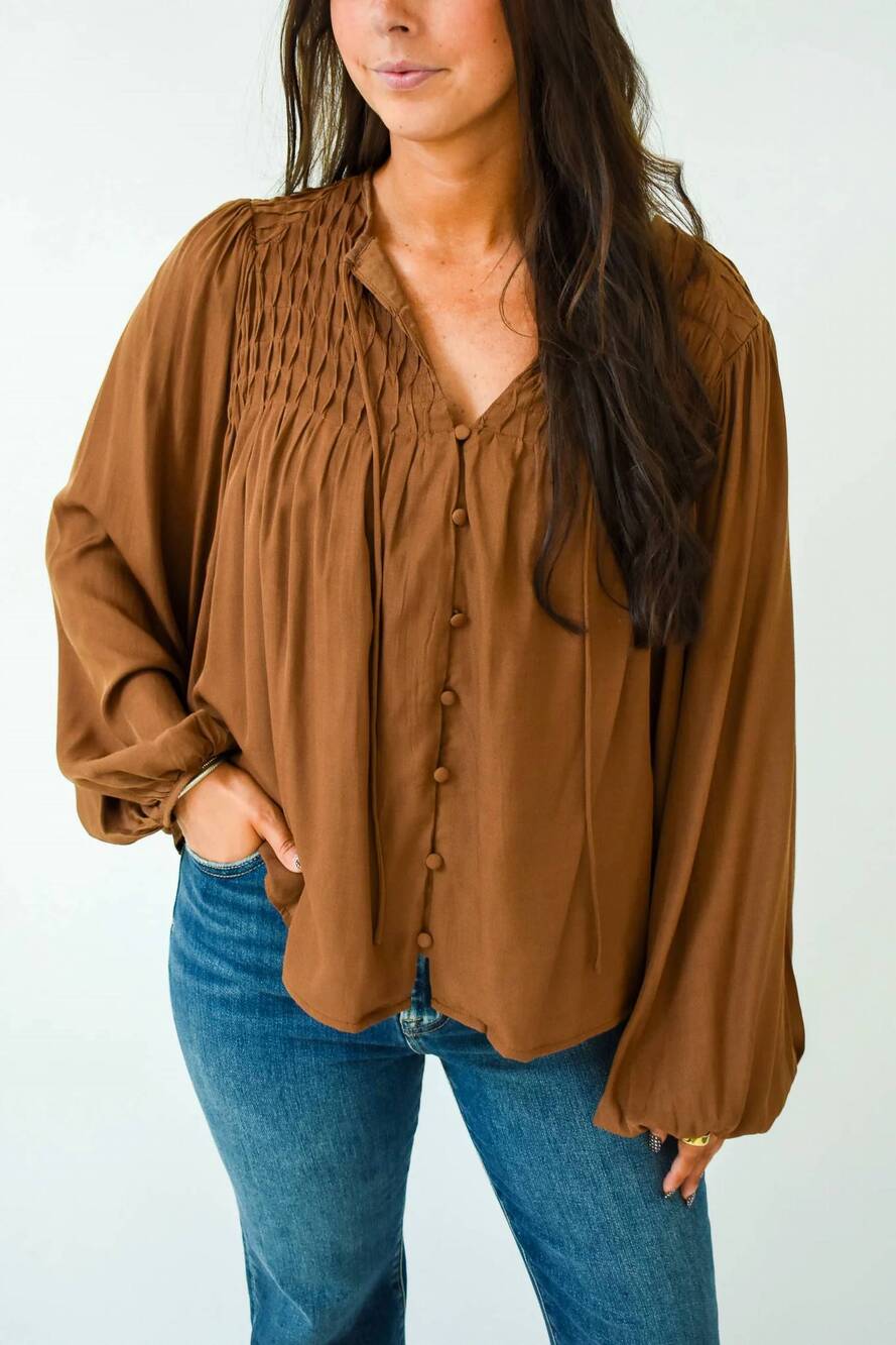 NEW Q2 brown and out top in brown